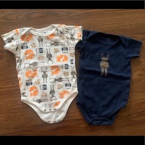 Baby woodland onesies